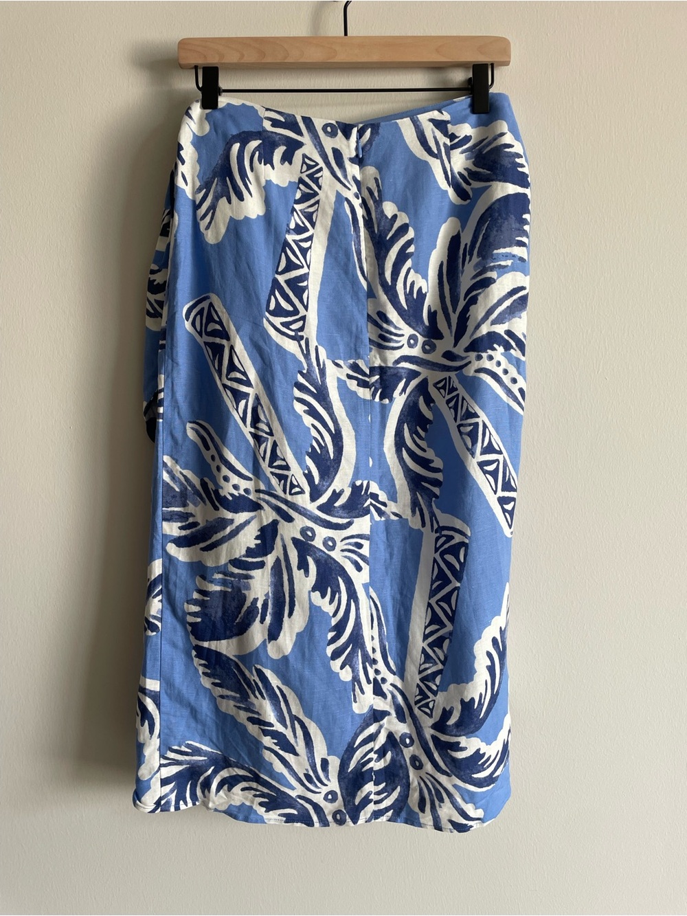 H&M linen blend faux wrap skirt tropical summer vacation beach Greece 8 - Picture 4 of 5